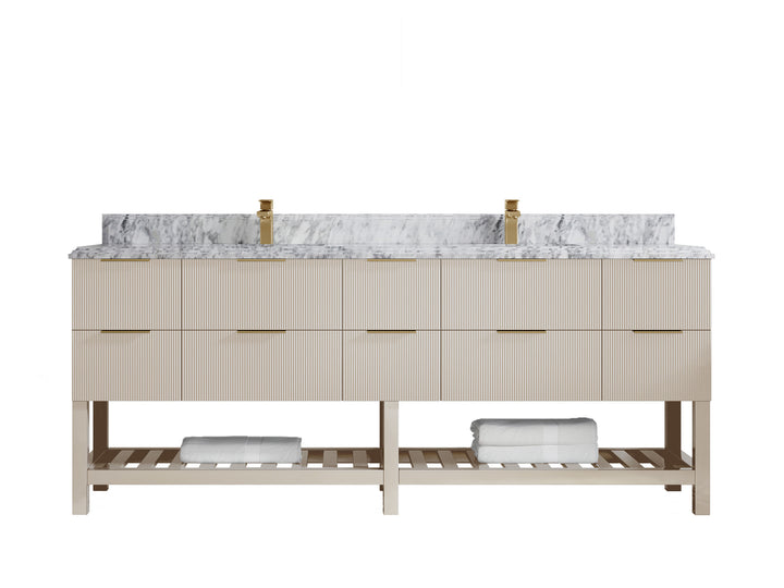 Catalina 84 in W x 22 in D Free Standing Reeded Double Sink Bathroom Vanity - photo 45