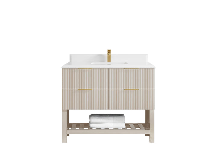 Catalina 42 in W x 22 in D Free Standing Reeded Single Sink Bathroom Vanity - photo 23