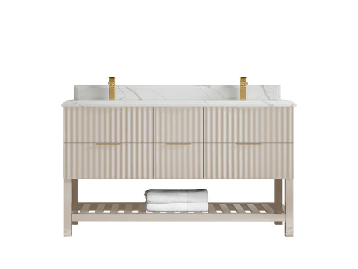 Catalina 60 in W x 22 in D Free Standing Reeded Double Sink Bathroom Vanity - photo 23