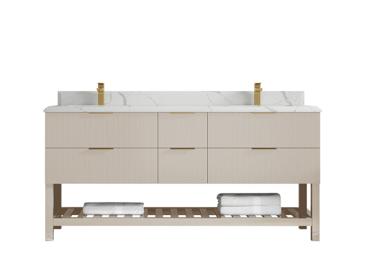 Catalina 72 in W x 22 in D Free Standing Reeded Double Sink Bathroom Vanity - photo 23