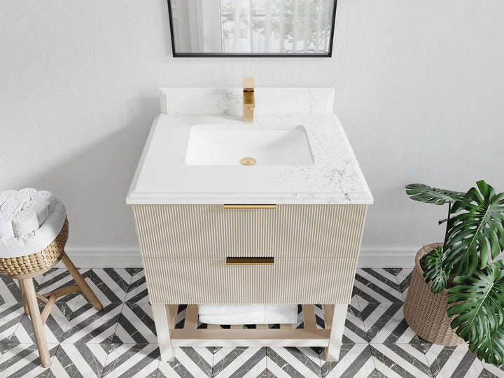 Catalina 30 in W x 22 in D Free Standing Reeded Single Sink Bathroom Vanity - photo 24