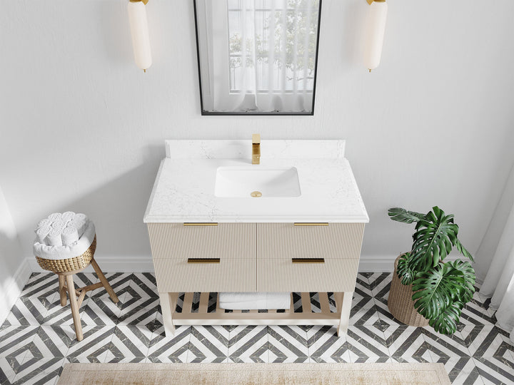 Catalina 42 in W x 22 in D Free Standing Reeded Single Sink Bathroom Vanity - photo 24