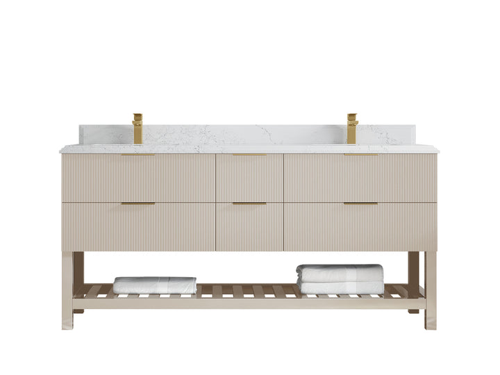 Catalina 72 in W x 22 in D Free Standing Reeded Double Sink Bathroom Vanity - photo 25