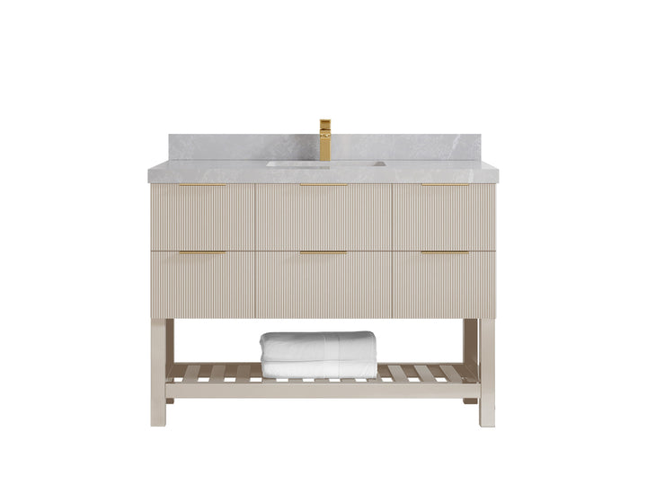 Catalina 48 in W x 22 in D Free Standing Reeded Single Sink Bathroom Vanity - photo 31