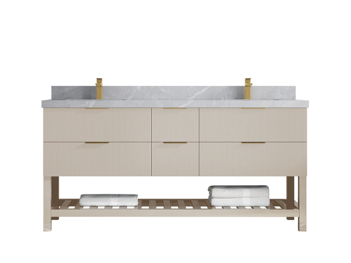 Catalina 72 in W x 22 in D Free Standing Reeded Double Sink Bathroom Vanity - photo 31