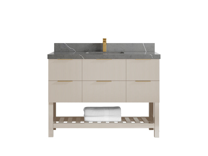 Catalina 48 in W x 22 in D Free Standing Reeded Single Sink Bathroom Vanity - photo 33