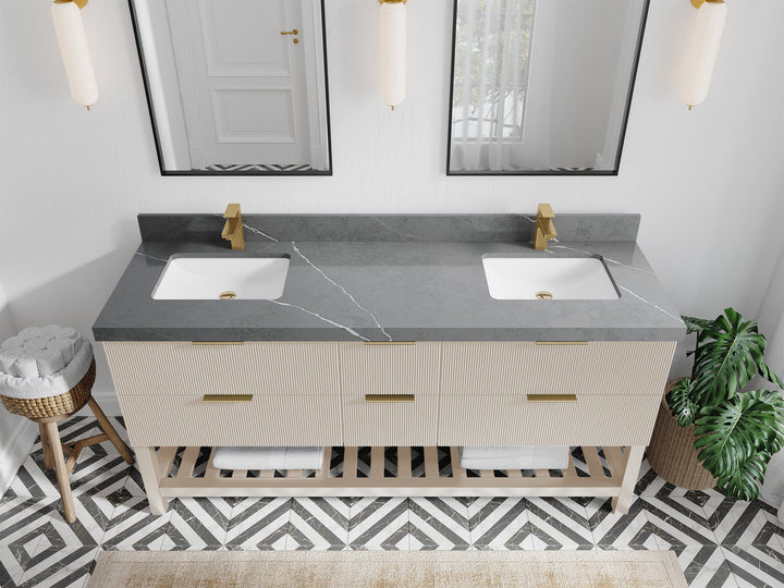 Catalina 72 in W x 22 in D Free Standing Reeded Double Sink Bathroom Vanity - photo 32