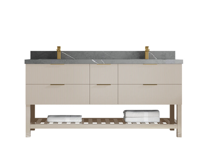 Catalina 72 in W x 22 in D Free Standing Reeded Double Sink Bathroom Vanity - photo 33