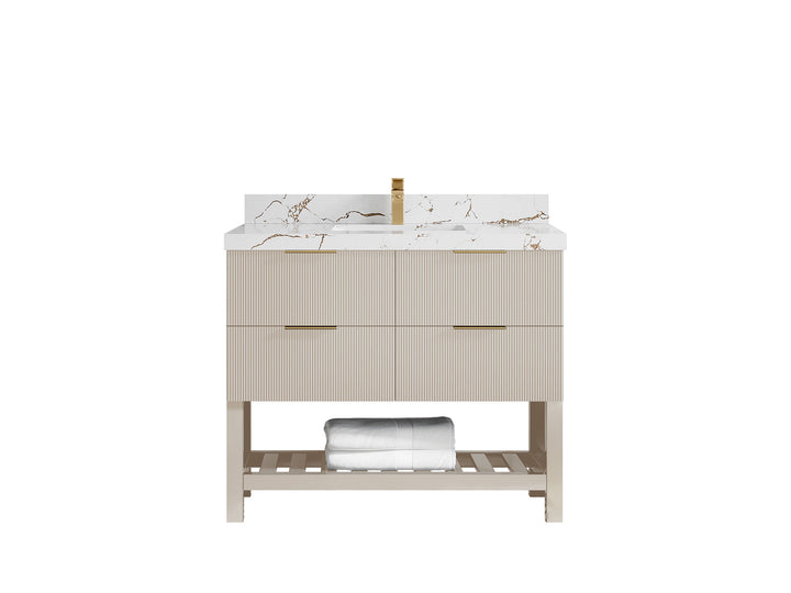 Catalina 42 in W x 22 in D Free Standing Reeded Single Sink Bathroom Vanity - photo 35