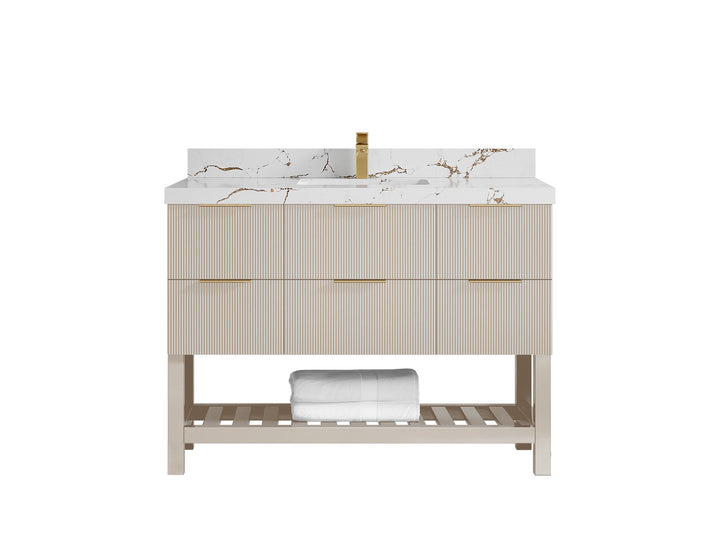 Catalina 48 in W x 22 in D Free Standing Reeded Single Sink Bathroom Vanity - photo 35