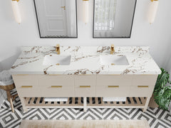 Catalina 84 in W x 22 in D Free Standing Reeded Double Sink Bathroom Vanity - photo 34