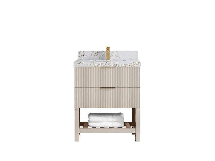 Catalina 30 in W x 22 in D Free Standing Reeded Single Sink Bathroom Vanity - photo 37