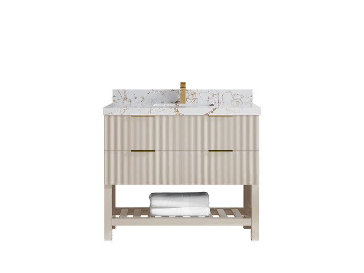 Catalina 42 in W x 22 in D Free Standing Reeded Single Sink Bathroom Vanity - photo 37