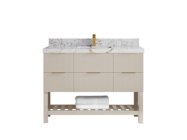 Catalina 48 in W x 22 in D Free Standing Reeded Single Sink Bathroom Vanity - photo 37