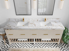 Catalina 84 in W x 22 in D Free Standing Reeded Double Sink Bathroom Vanity - photo 36