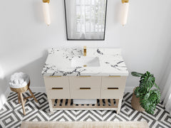 Catalina 48 in W x 22 in D Free Standing Reeded Single Sink Bathroom Vanity - photo 32
