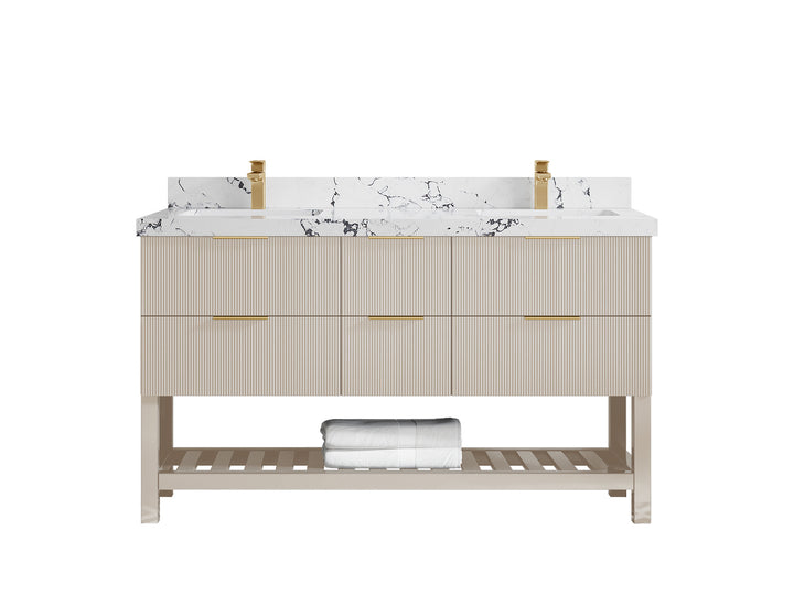 Catalina 60 in W x 22 in D Free Standing Reeded Double Sink Bathroom Vanity - photo 39