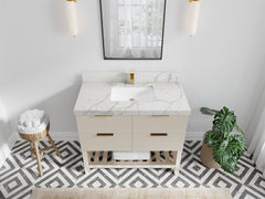Catalina 42 in W x 22 in D Free Standing Reeded Single Sink Bathroom Vanity - photo 34