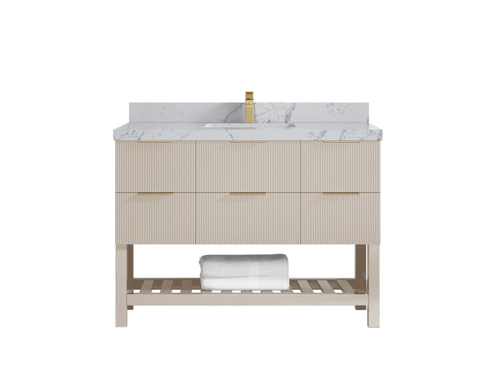 Catalina 48 in W x 22 in D Free Standing Reeded Single Sink Bathroom Vanity - photo 41