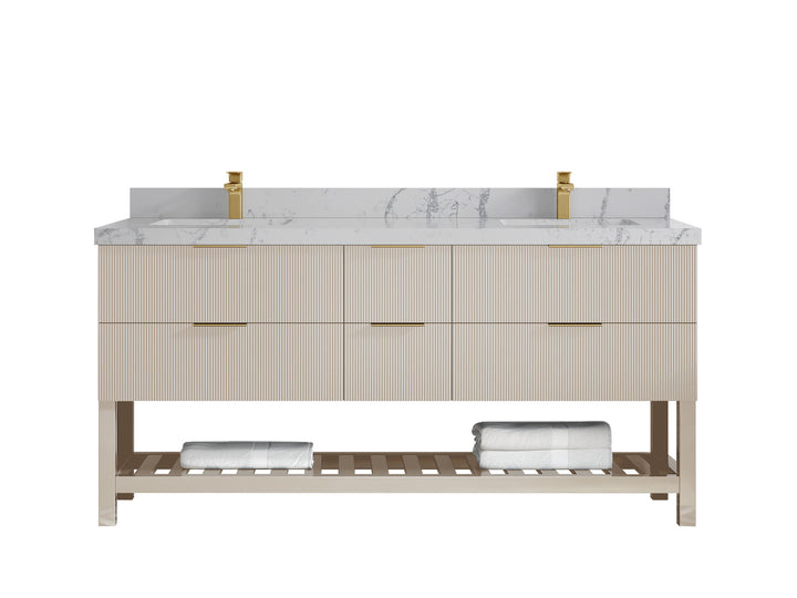 Catalina 72 in W x 22 in D Free Standing Reeded Double Sink Bathroom Vanity - photo 41
