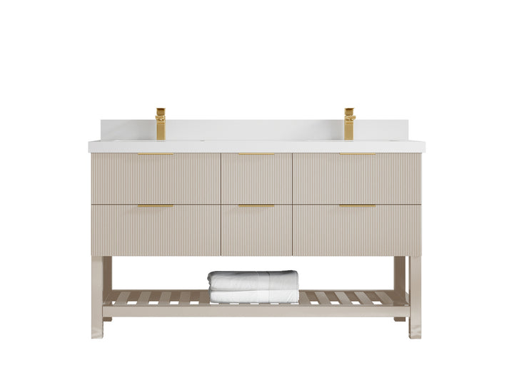 Catalina 60 in W x 22 in D Free Standing Reeded Double Sink Bathroom Vanity - photo 43