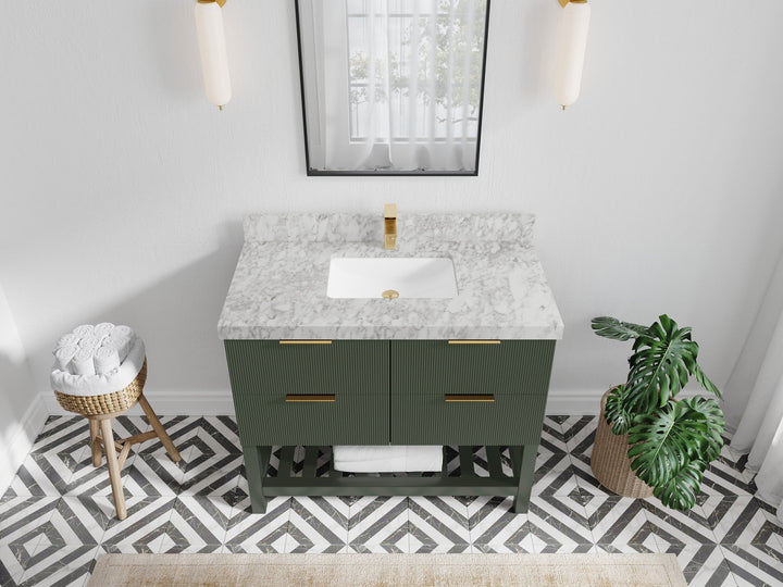 Catalina 42 in W x 22 in D Free Standing Reeded Single Sink Bathroom Vanity - photo 13
