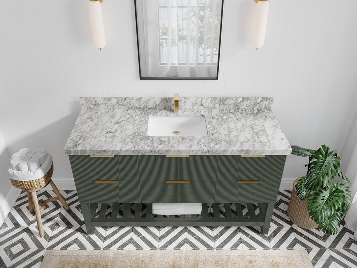 Catalina 60 in W x 22 in D Free Standing Reeded Single Sink Bathroom Vanity - photo 13