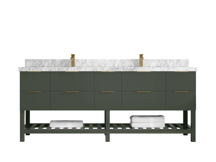 Catalina 84 in W x 22 in D Free Standing Reeded Double Sink Bathroom Vanity - photo 19