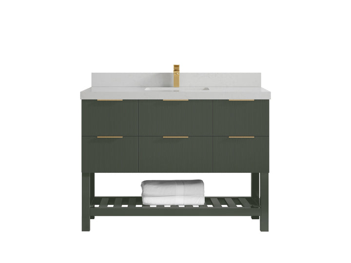 Catalina 48 in W x 22 in D Free Standing Reeded Single Sink Bathroom Vanity - photo 16