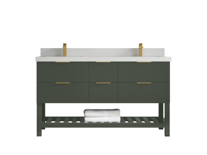 Catalina 60 in W x 22 in D Free Standing Reeded Double Sink Bathroom Vanity - photo 16