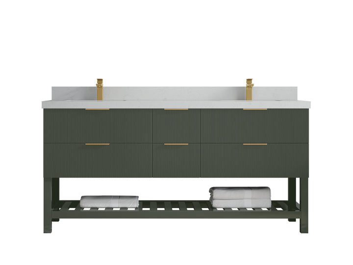 Catalina 72 in W x 22 in D Free Standing Reeded Double Sink Bathroom Vanity - photo 21