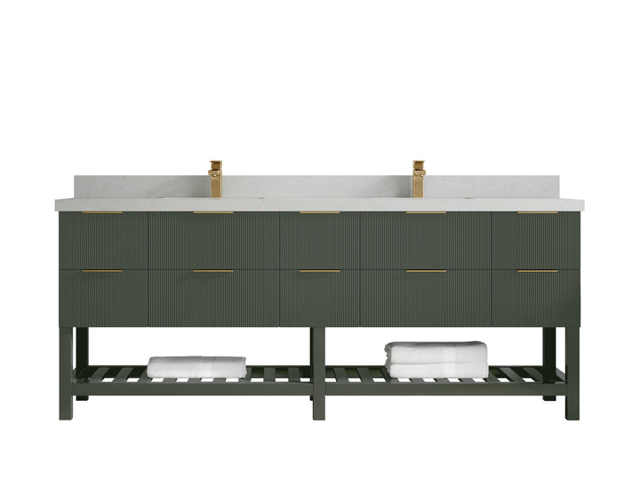 Catalina 84 in W x 22 in D Free Standing Reeded Double Sink Bathroom Vanity - photo 21