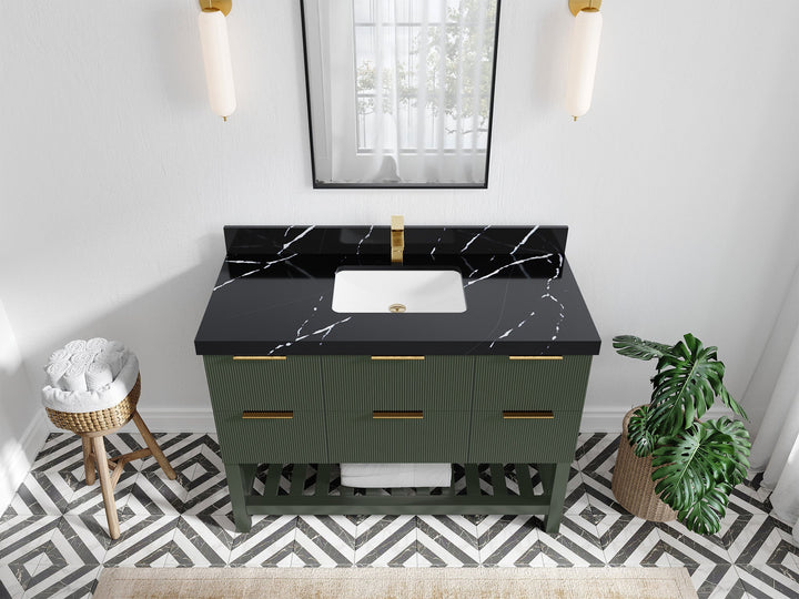 Catalina 48 in W x 22 in D Free Standing Reeded Single Sink Bathroom Vanity - photo 17