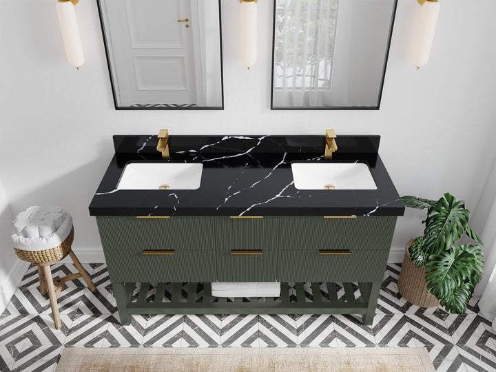 Catalina 60 in W x 22 in D Free Standing Reeded Double Sink Bathroom Vanity - photo 17