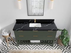 Catalina 60 in W x 22 in D Free Standing Reeded Single Sink Bathroom Vanity - photo 16