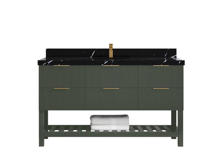 Catalina 60 in W x 22 in D Free Standing Reeded Single Sink Bathroom Vanity - photo 18