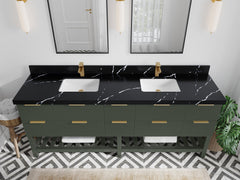 Catalina 84 in W x 22 in D Free Standing Reeded Double Sink Bathroom Vanity - photo 8
