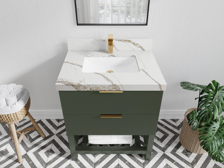 Catalina 30 in W x 22 in D Free Standing Reeded Single Sink Bathroom Vanity - photo 19