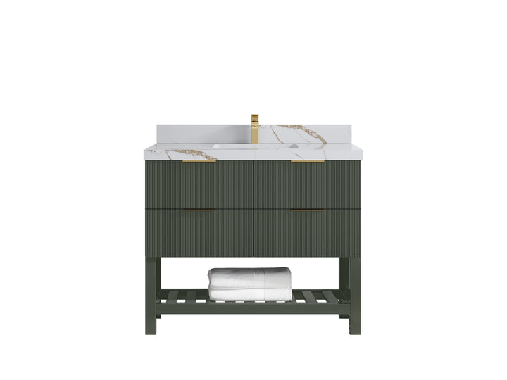 Catalina 42 in W x 22 in D Free Standing Reeded Single Sink Bathroom Vanity - photo 20