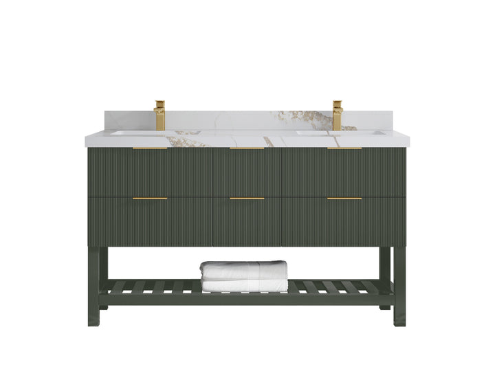 Catalina 60 in W x 22 in D Free Standing Reeded Double Sink Bathroom Vanity - photo 20