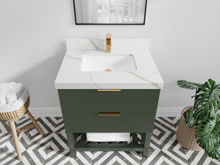 Catalina 30 in W x 22 in D Free Standing Reeded Single Sink Bathroom Vanity - photo 21