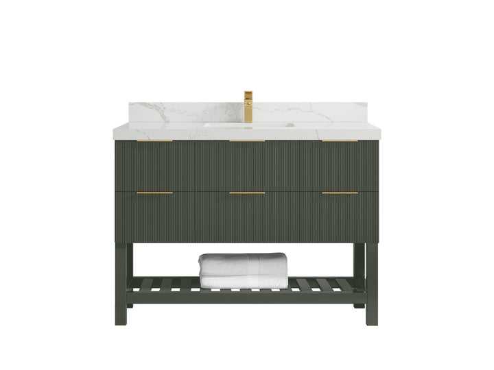 Catalina 48 in W x 22 in D Free Standing Reeded Single Sink Bathroom Vanity - photo 22