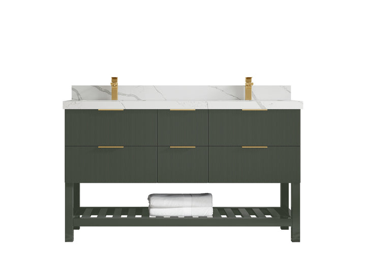 Catalina 60 in W x 22 in D Free Standing Reeded Double Sink Bathroom Vanity - photo 22