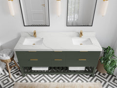 Catalina 72 in W x 22 in D Free Standing Reeded Double Sink Bathroom Vanity - photo 12