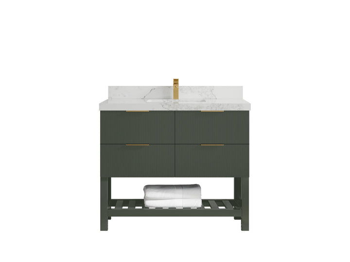 Catalina 42 in W x 22 in D Free Standing Reeded Single Sink Bathroom Vanity - photo 24