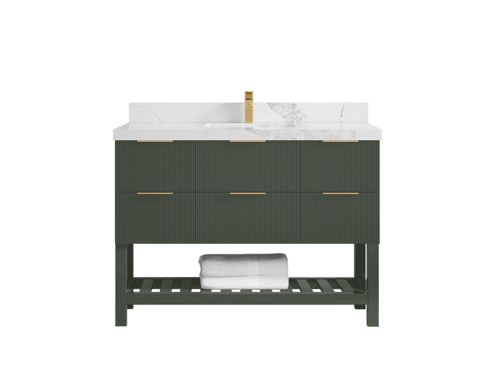 Catalina 48 in W x 22 in D Free Standing Reeded Single Sink Bathroom Vanity - photo 24
