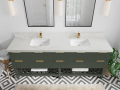 Catalina 84 in W x 22 in D Free Standing Reeded Double Sink Bathroom Vanity - photo 14