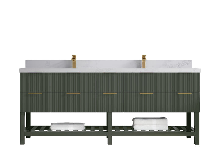 Catalina 84 in W x 22 in D Free Standing Reeded Double Sink Bathroom Vanity - photo 15