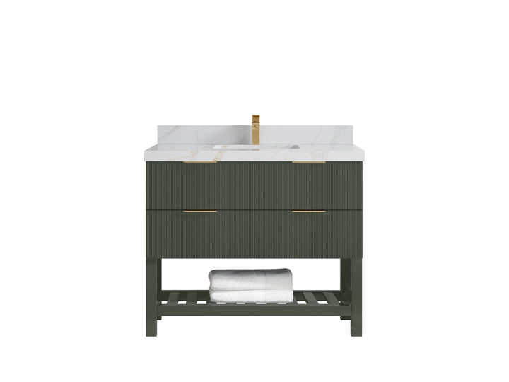 Catalina 42 in W x 22 in D Free Standing Reeded Single Sink Bathroom Vanity - photo 26