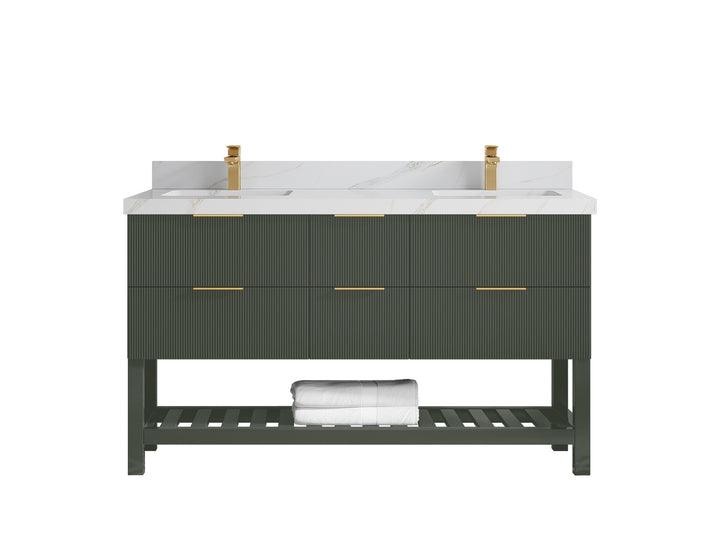 Catalina 60 in W x 22 in D Free Standing Reeded Double Sink Bathroom Vanity - photo 26